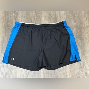 Under Armour Black and Blue Athletic Shorts women's XL